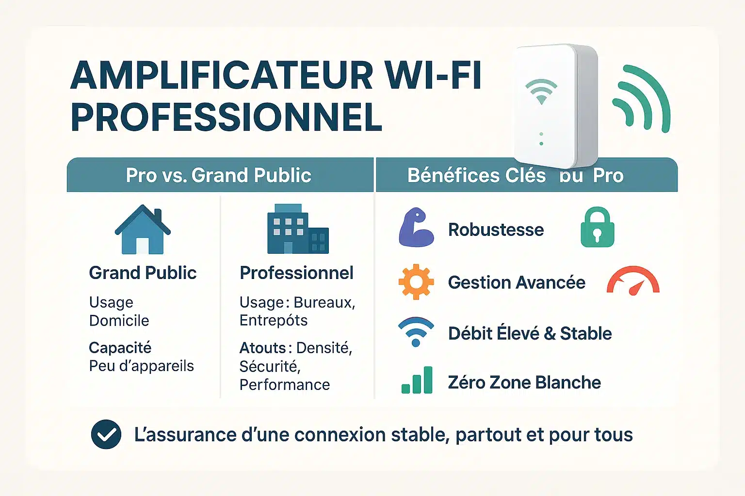 Avantages d'un amplificateur WiFi professionnel