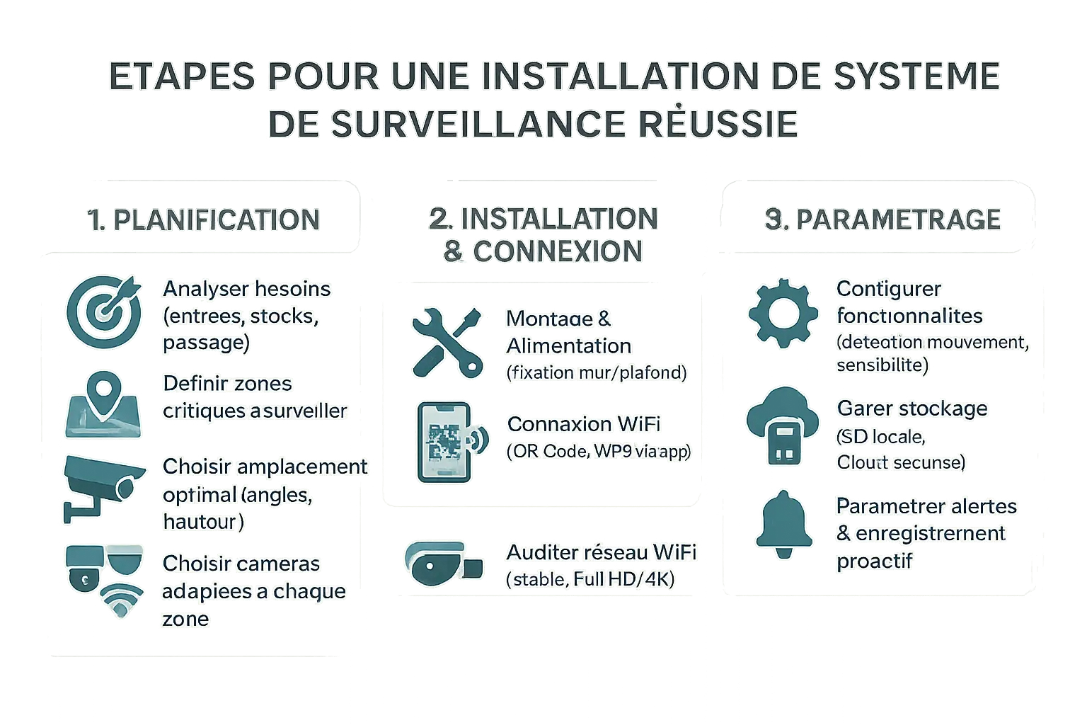 Étapes clés pour l'installation d'un système de surveillance WiFi