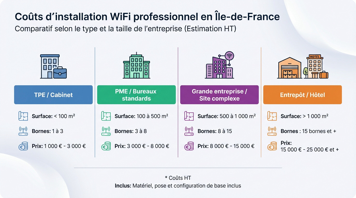 Estimation des coûts d'installation WiFi professionnel en Île-de-France