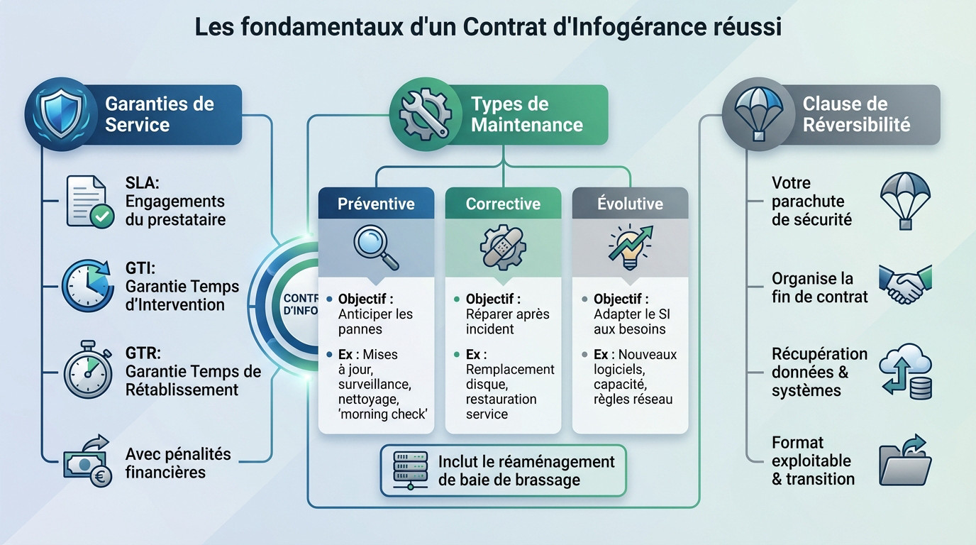 Illustration des fondamentaux d'un contrat d'infogérance réussi