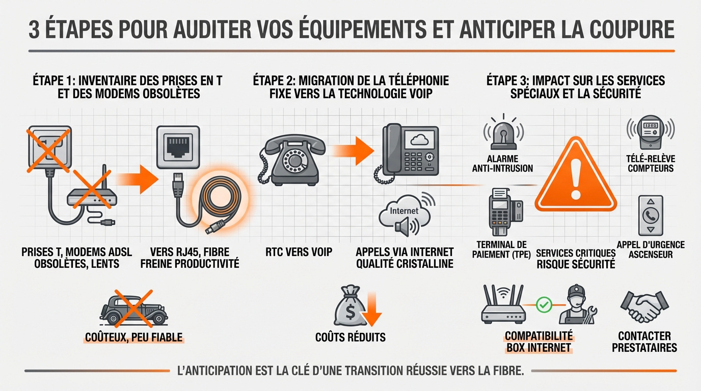 Audit technique pour la fin du réseau cuivre ADSL en entreprise