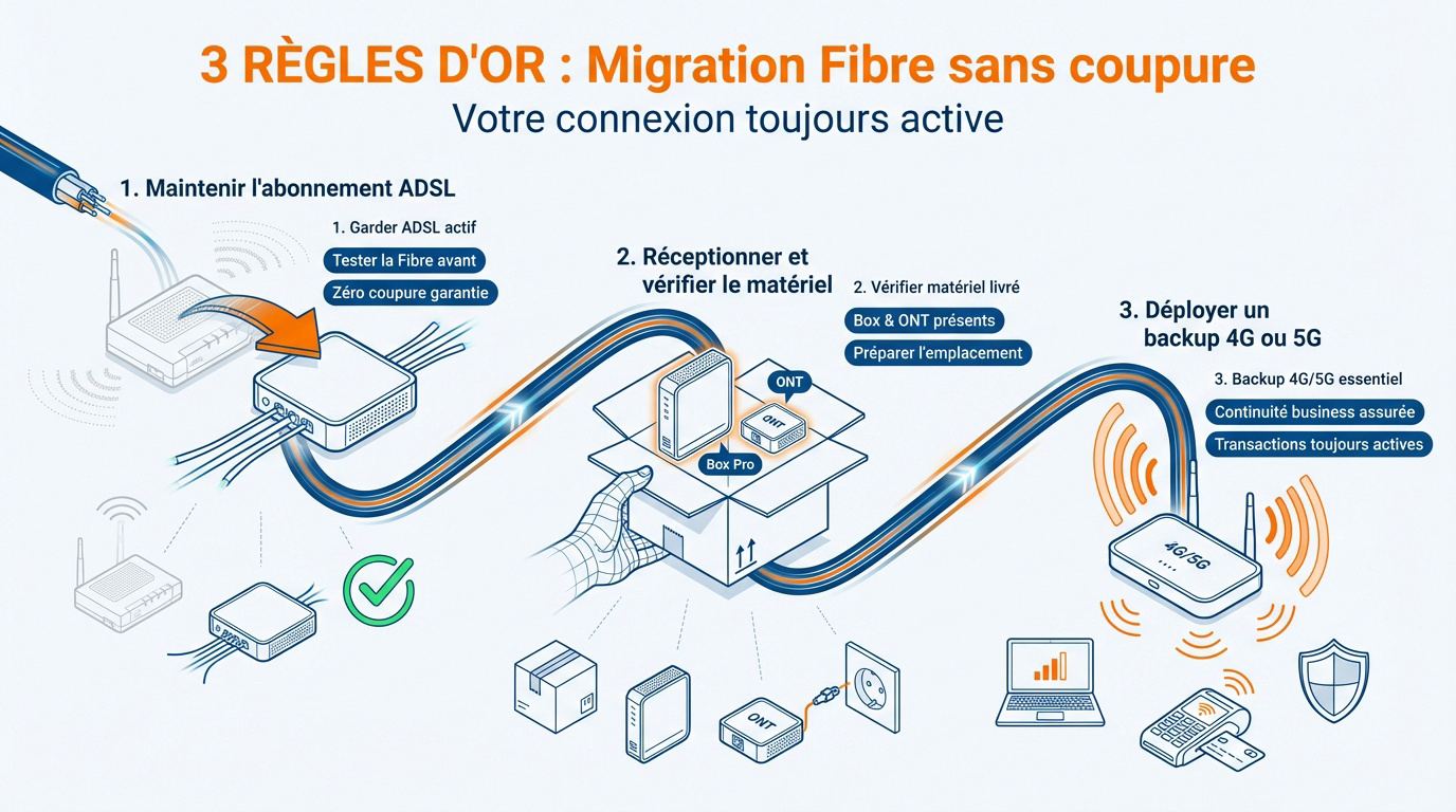 Installation de fibre optique professionnelle sans interruption de service