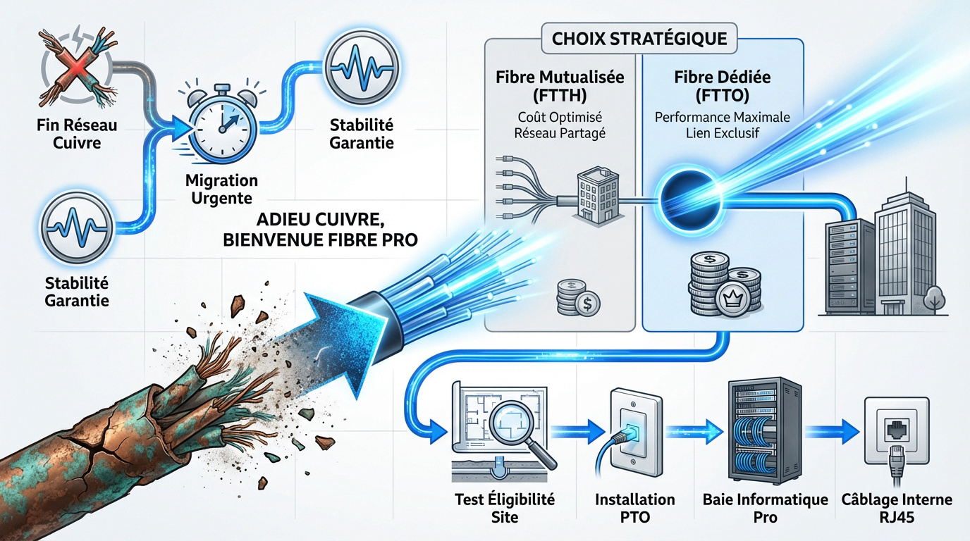 Migration du réseau cuivre vers la fibre optique pour les entreprises