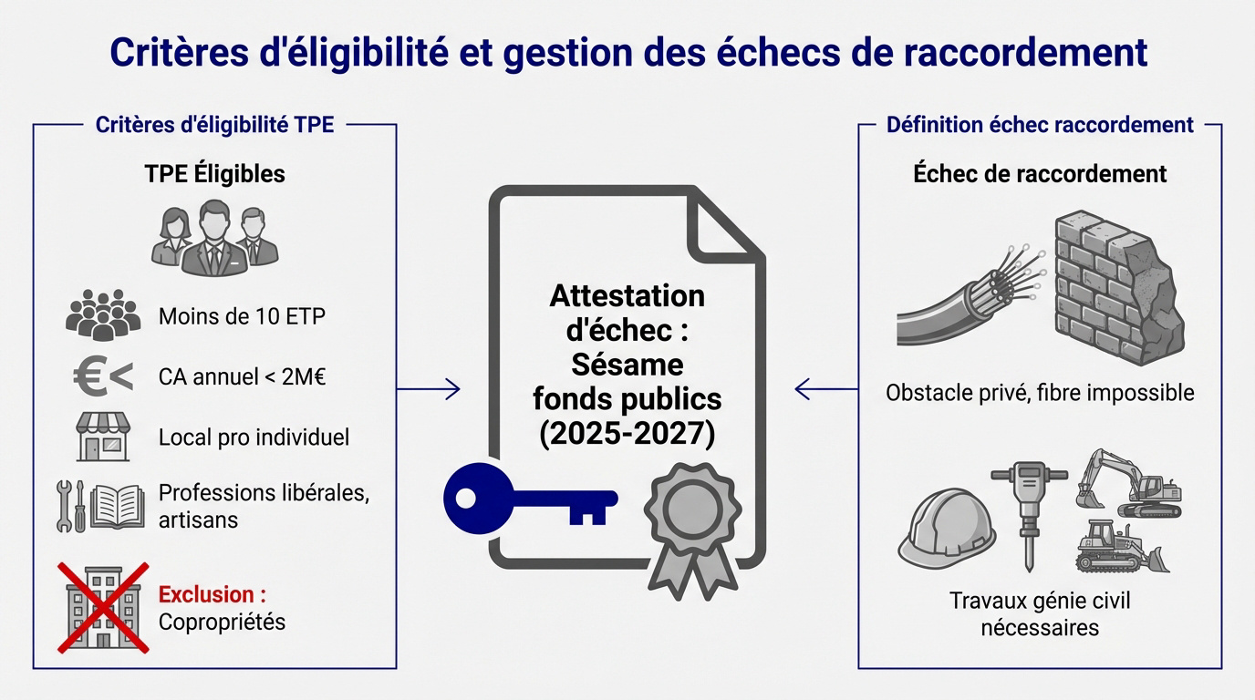 Critères d'éligibilité pour les aides au raccordement fibre optique des TPE
