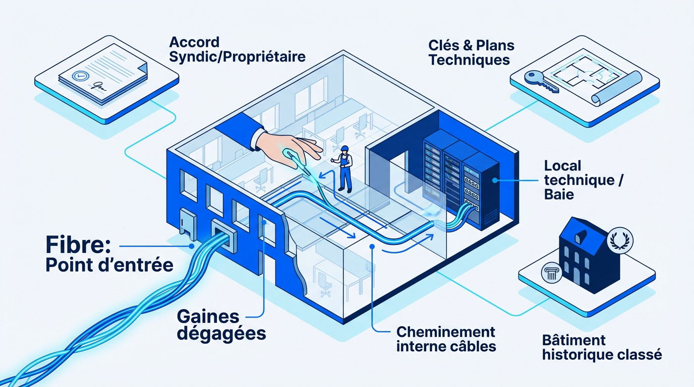 Installation de la fibre optique professionnelle dans un bâtiment