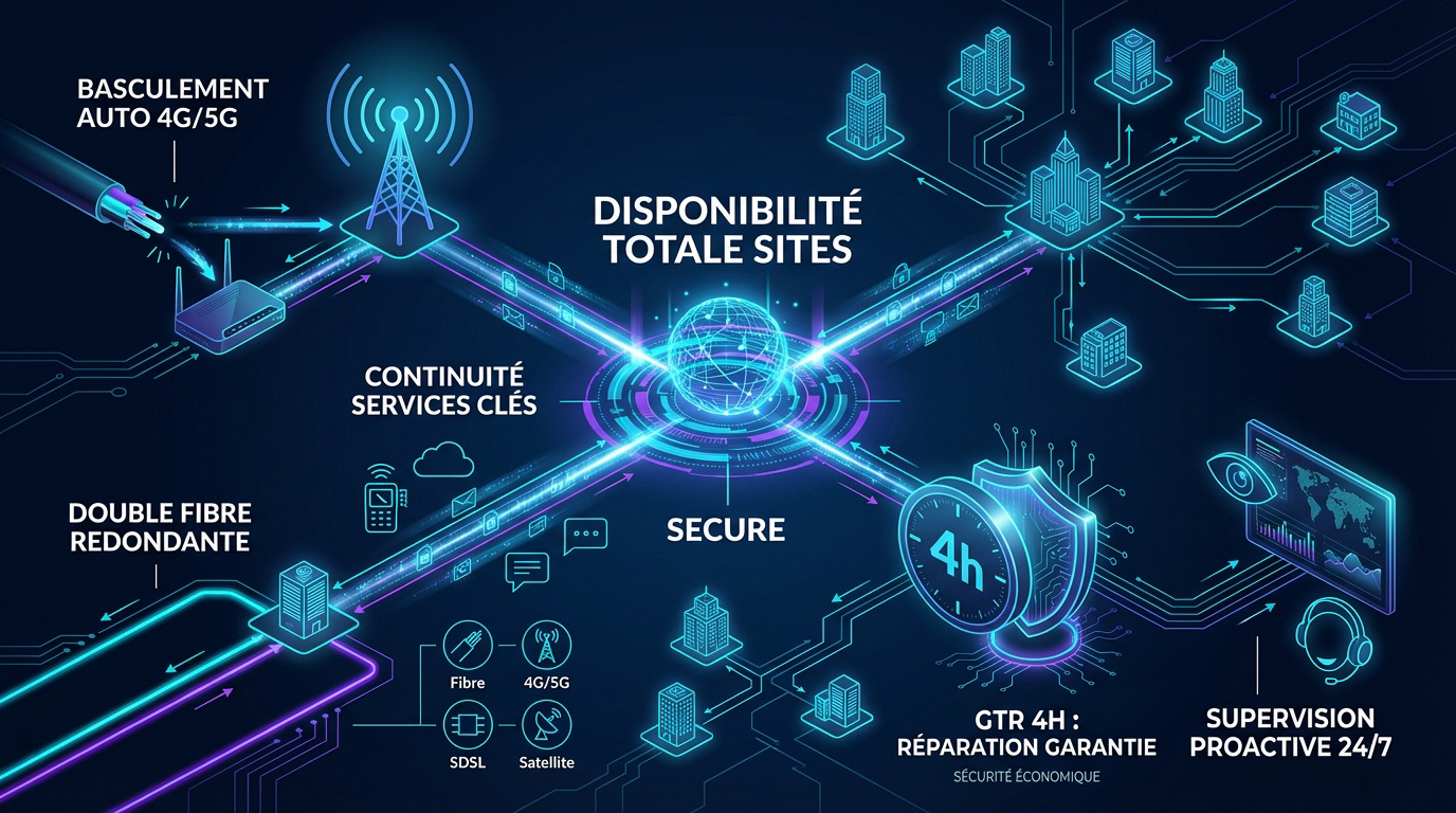 Solution de redondance réseau pour architecture multi-sites professionnelle
