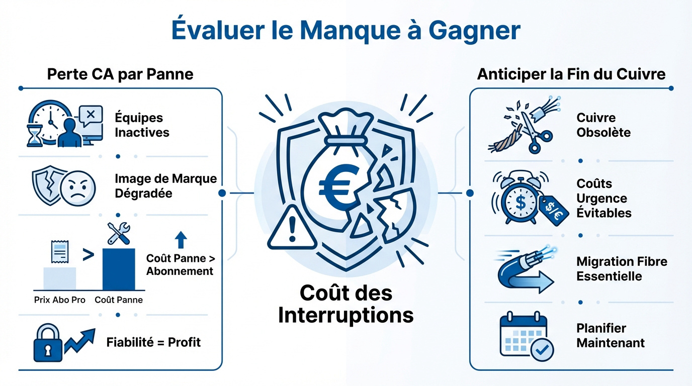 Impact financier des interruptions de service internet pour une entreprise