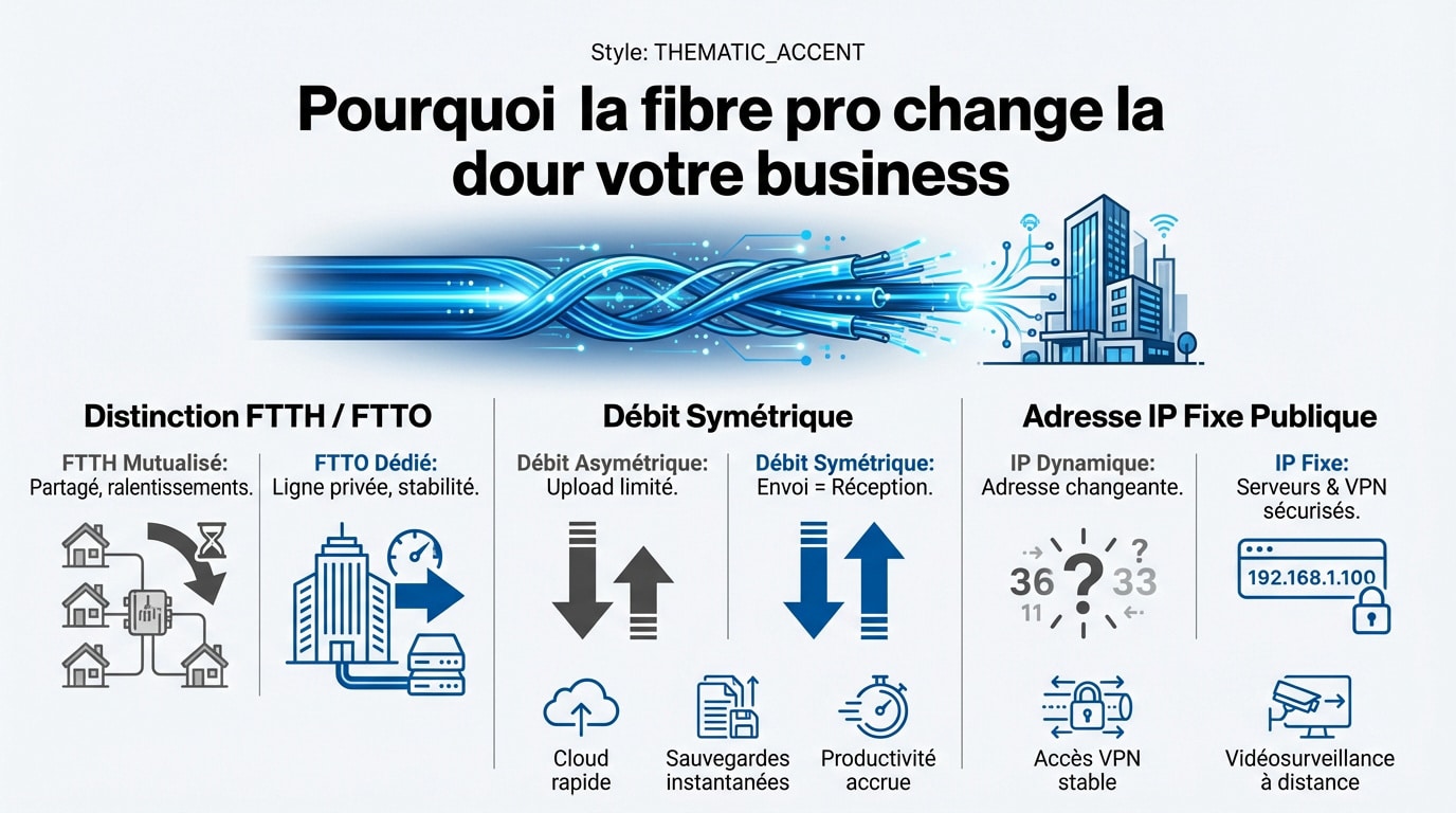 Comparaison technique entre la fibre pro et la fibre particulier pour entreprise