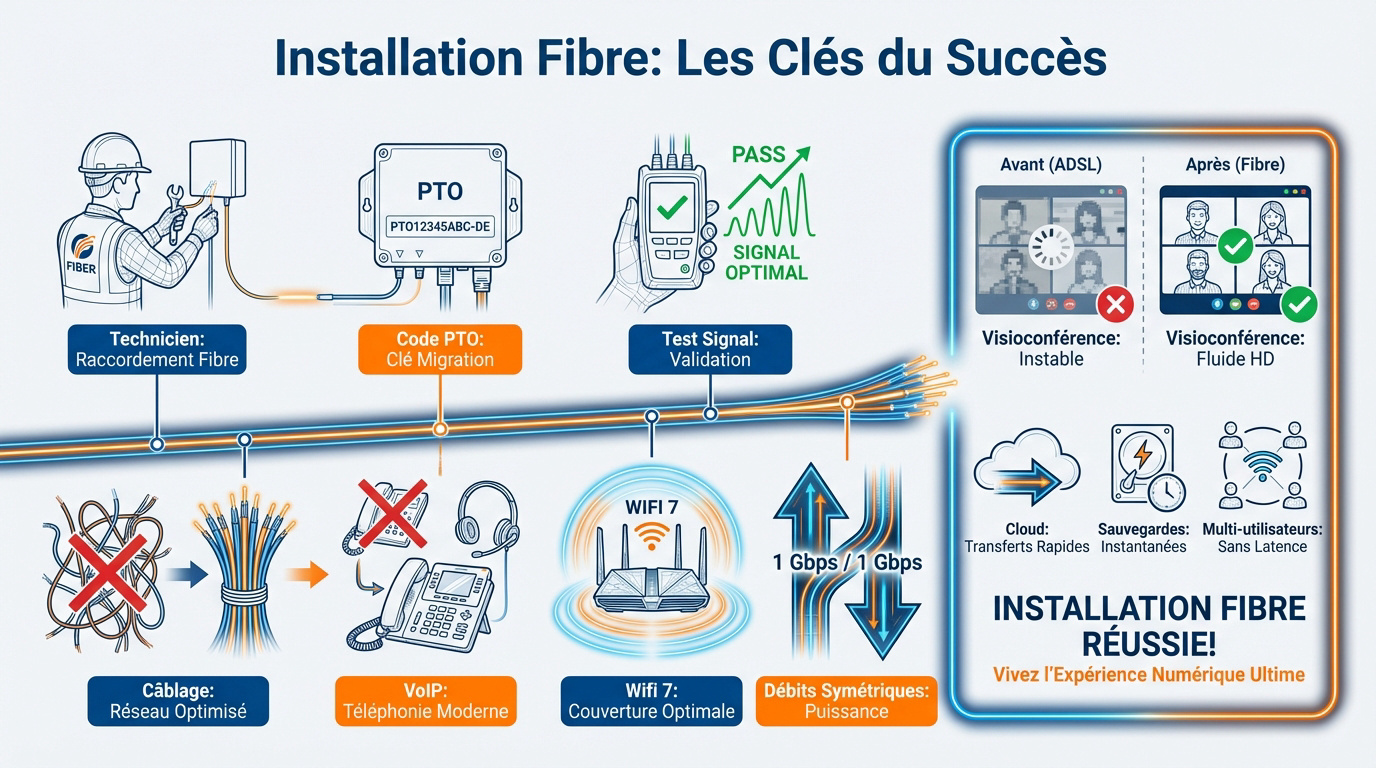 Installation de la fibre optique professionnelle pour une entreprise sans coupure