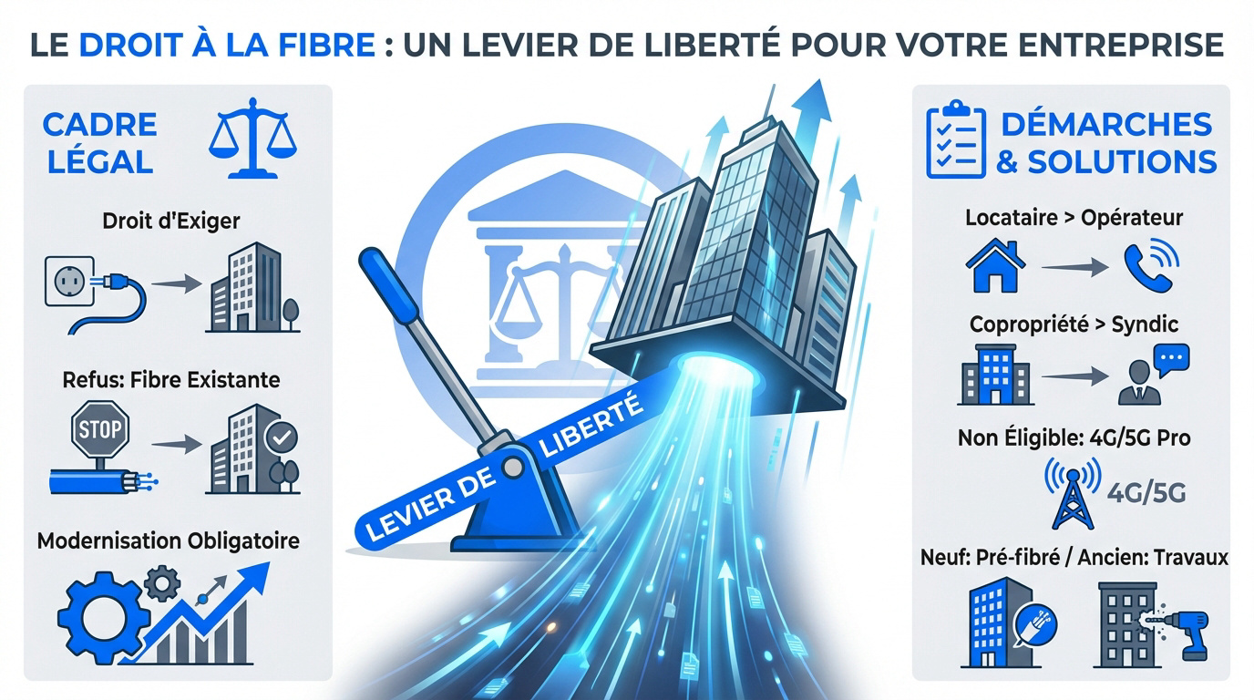 Raccordement à la fibre optique pour les entreprises et cadre légal du droit à la fibre