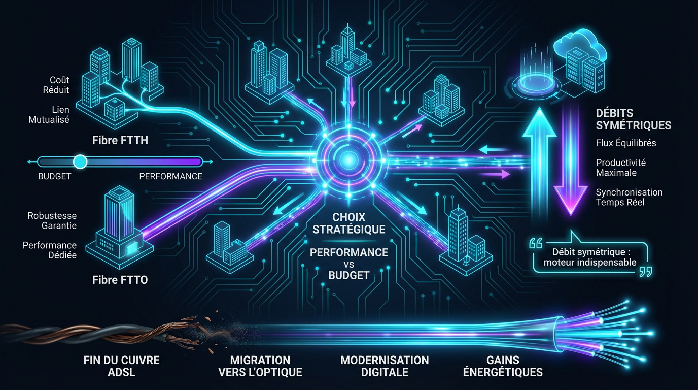 Stratégie de déploiement fibre optique multi-sites performance et budget