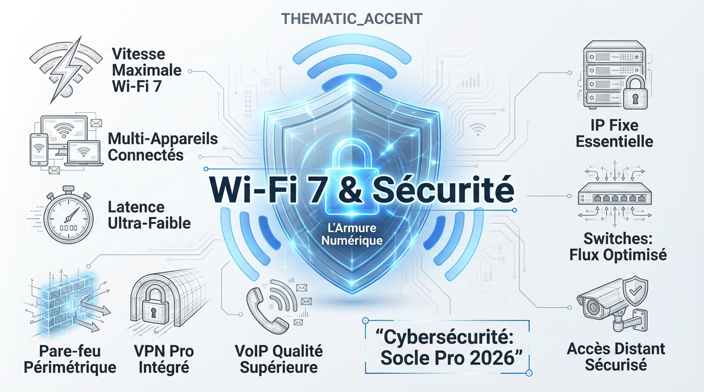 Infrastructure réseau Wi-Fi 7 et sécurité pour entreprise