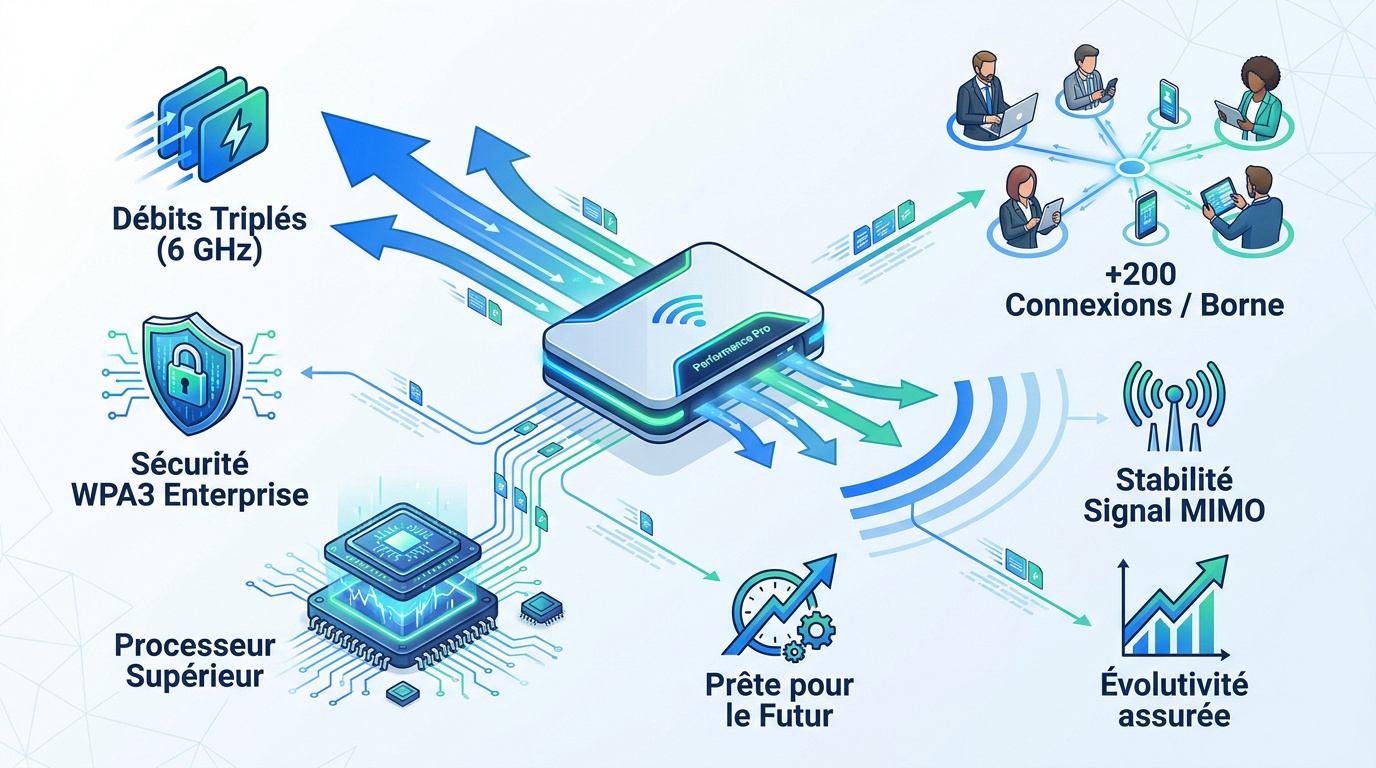 Borne WiFi professionnelle haute performance pour entreprise