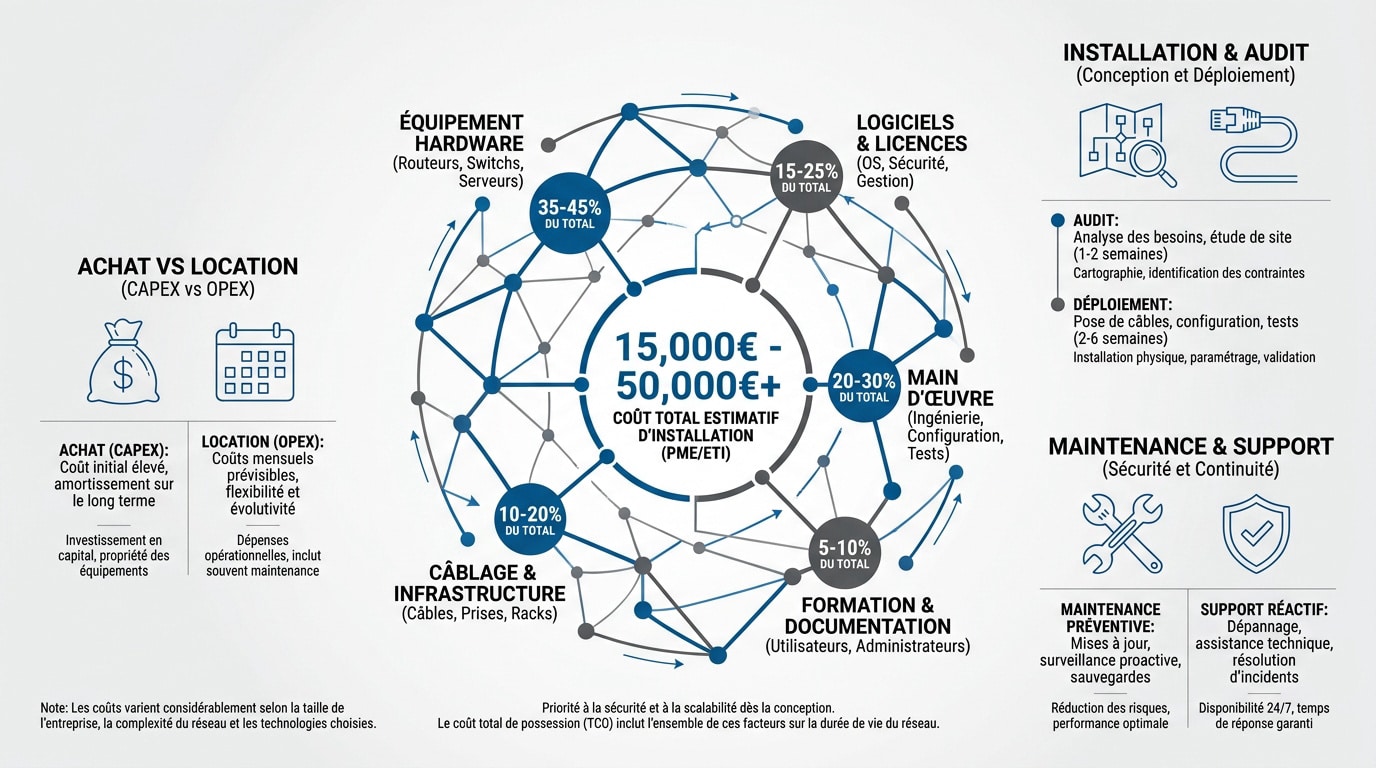 Analyse des coûts pour l'installation d'un réseau Wi-Fi professionnel