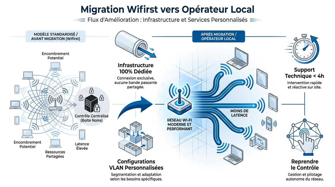 Expert technique optimisant une infrastructure réseau WiFi en entrepôt après une migration