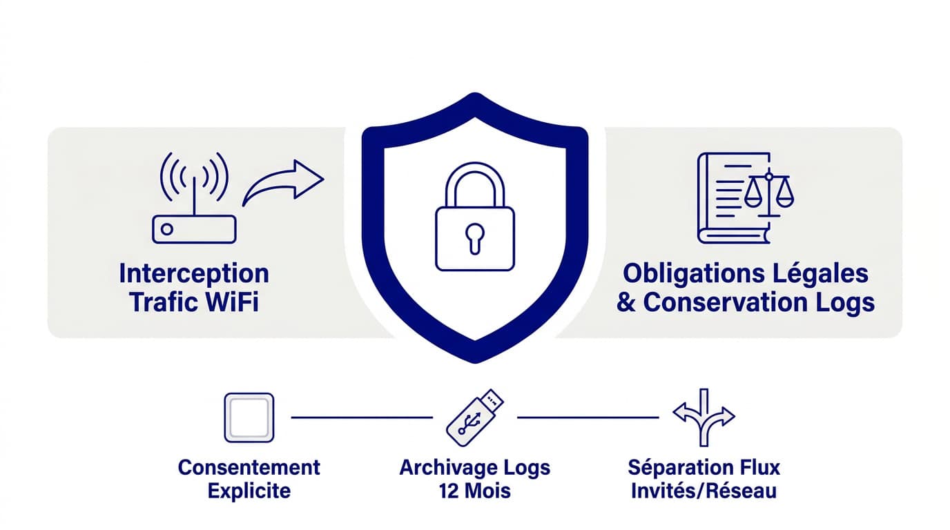 Interface de connexion sécurisée d'un portail captif conforme RGPD