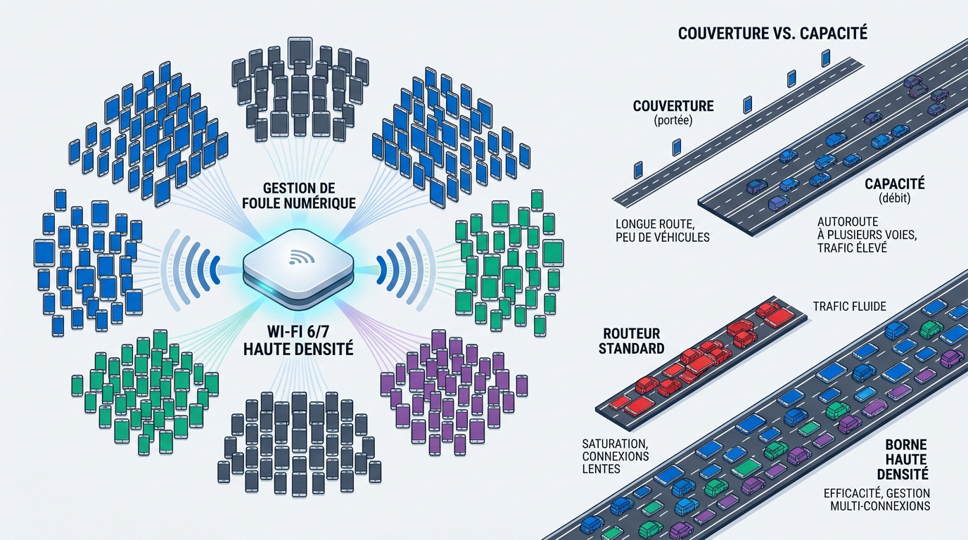 Installation de bornes Wi-Fi haute densité dans un espace professionnel
