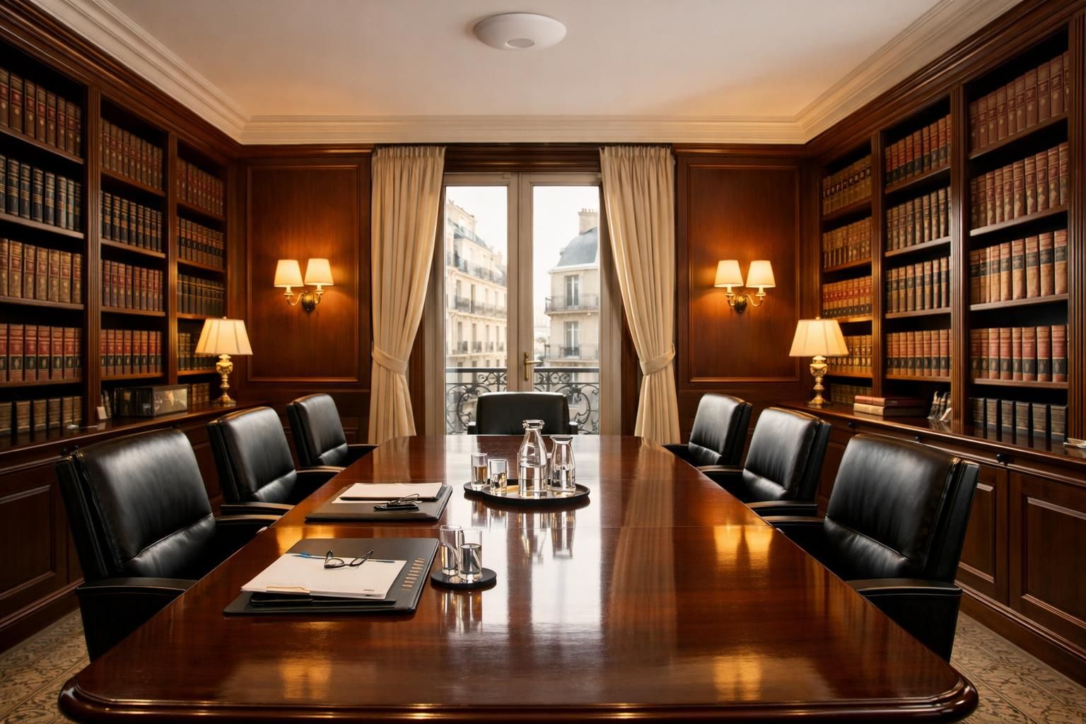 WiFi cabinet d’avocats salle de réunion Salle de réunion d'un cabinet d'avocats parisien équipée en WiFi sécurisé