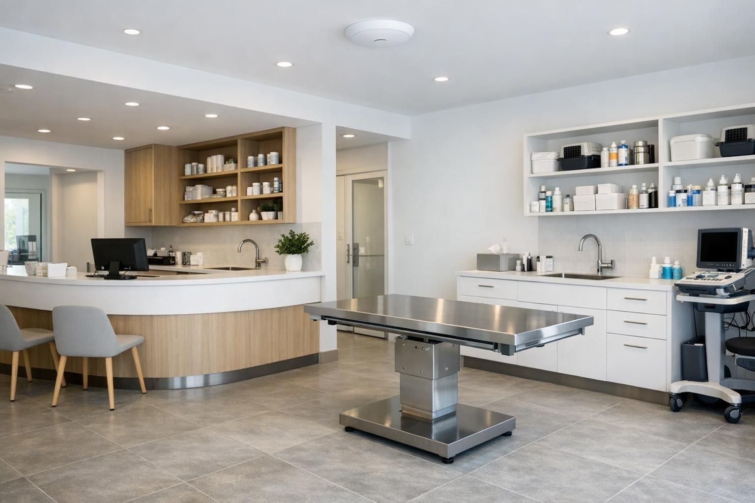 WiFi en clinique vétérinaire – cabinet et salle de soins Clinique vétérinaire moderne équipée d'un réseau WiFi professionnel