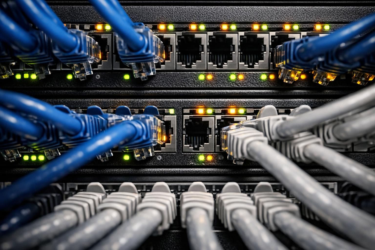 Points d'accès WiFi professionnels dans une baie de brassage en Val-d'Oise