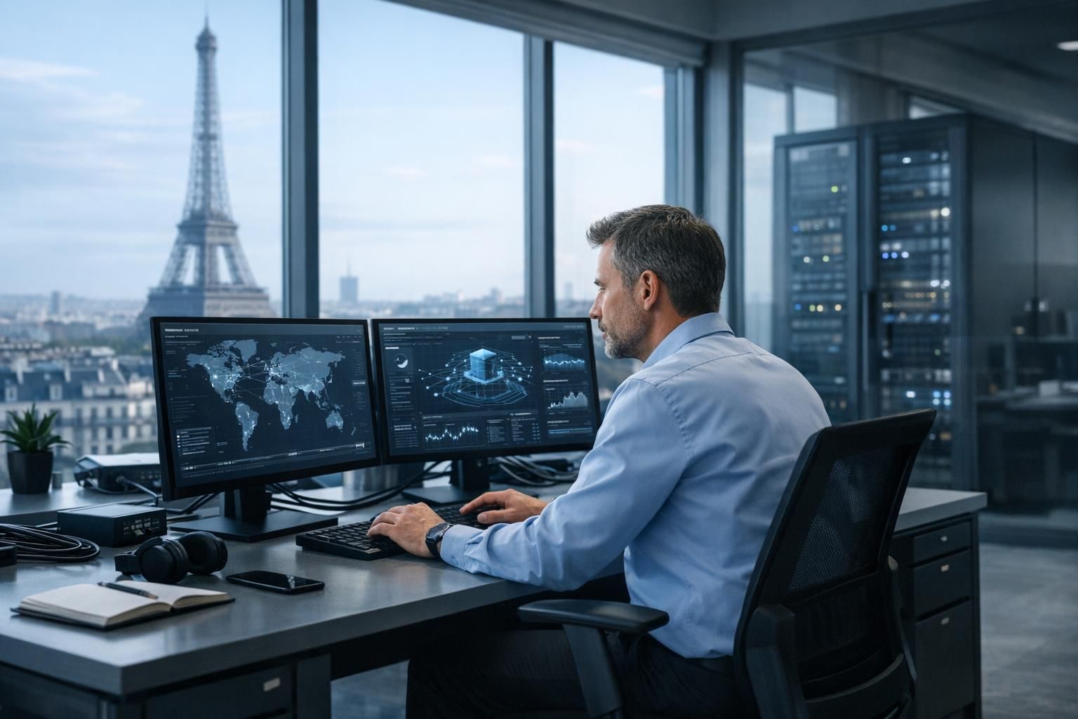 VPN d’entreprise et sécurité des accès distants Responsable informatique gérant la sécurité réseau et le VPN en entreprise